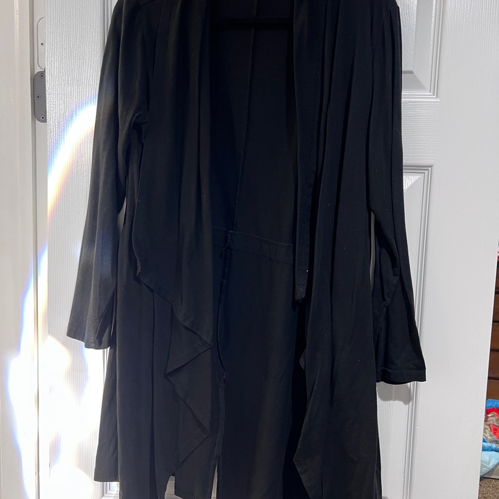 Black Open Front Cardigan